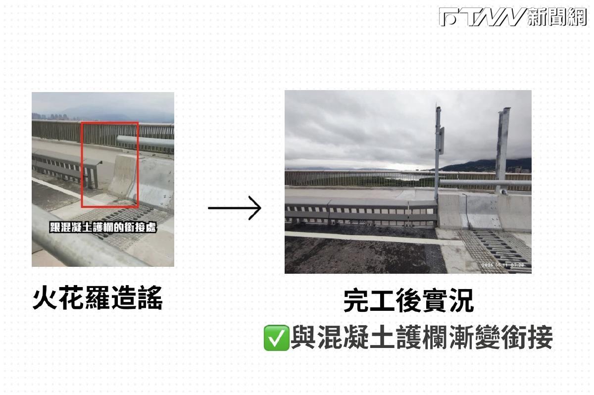 淡江大橋機車道護欄又遭指如「刨刀」疑是「交通部自創造型」　公路局怒批：造謠